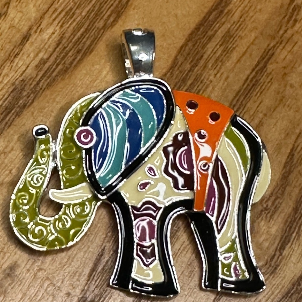 Colorful Elephant Pendant Necklace